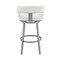 Armen Living Lorin 30" Bar Height Swivel Bar Stool in Silver Finish with White Faux Leather LCLRBASLWH30 - alternate 2